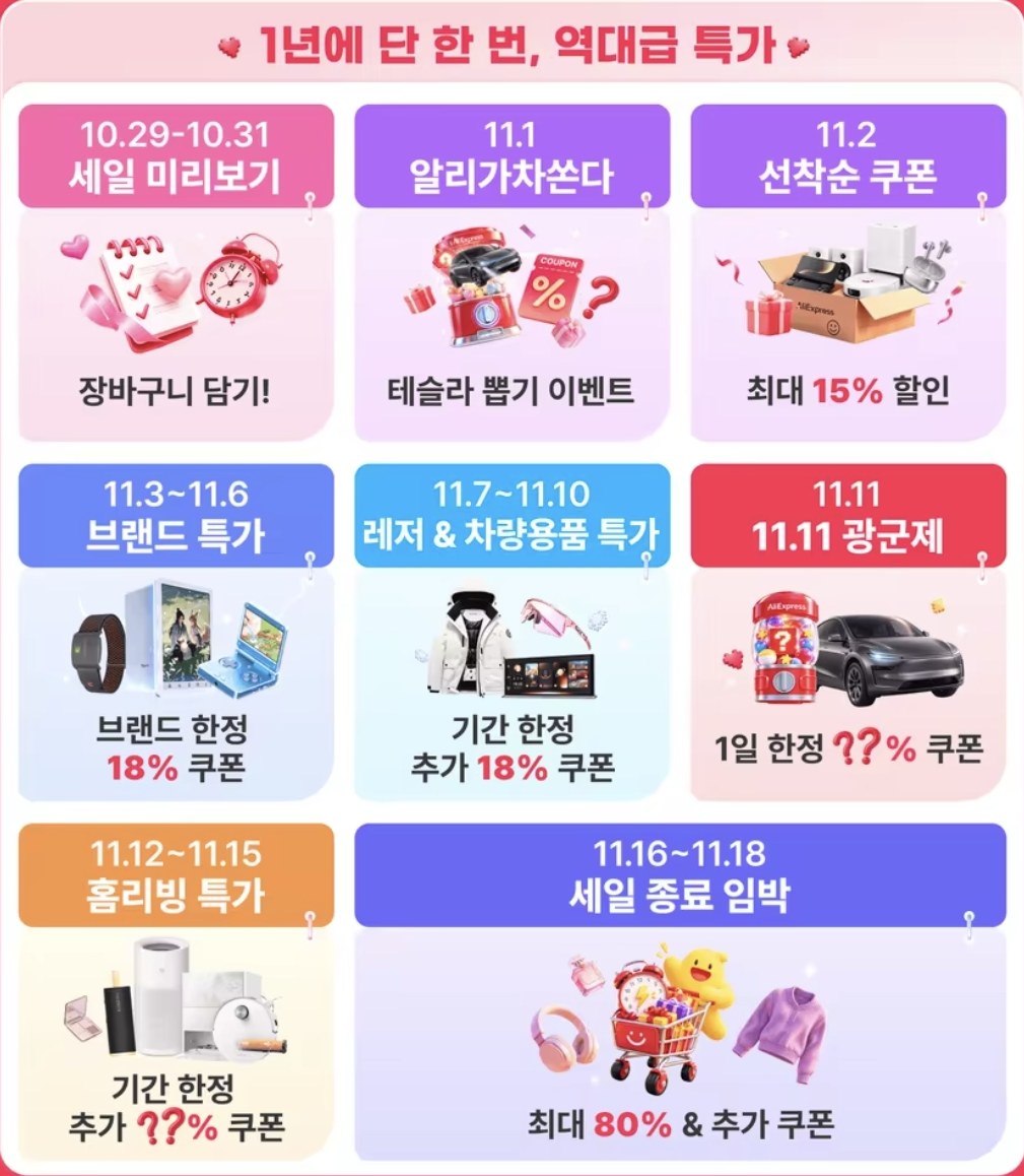 광군제 날짜별 일정표